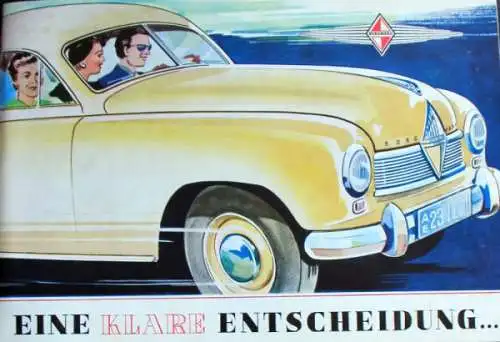 Borgward Hansa Modellprogramm 1951 "Eine klare Entscheidung" Automobilprospekt (7141)