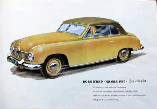 Borgward Hansa Modellprogramm 1951 "Eine klare Entscheidung" Automobilprospekt (7141)