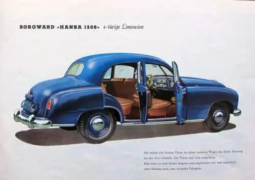 Borgward Hansa Modellprogramm 1951 "Eine klare Entscheidung" Automobilprospekt (7141)