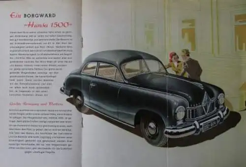 Borgward Hansa 1500 Modellprogramm 1953 "Eine klare Entscheidung" Automobilprospekt (9795)