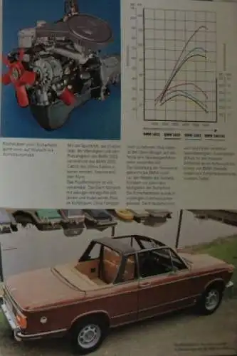 BMW 1602 - 2002 Cabrio Modellprogramm 1974 Automobilprospekt (0779)