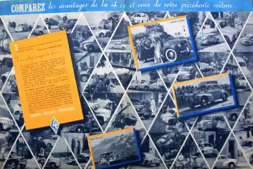 Renault 4 CV Modellprogramm 1948 Automobilprospekt (3014)