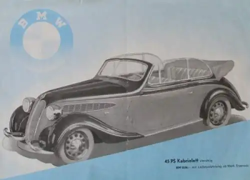 BMW Modellprogramm 1938 "Wir gehen mit dem Fortschritt" Automobilprospekt (7911)
