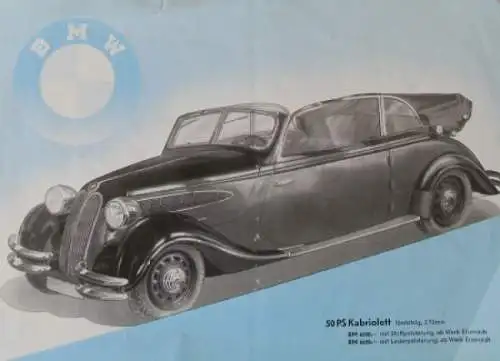 BMW Modellprogramm 1938 "Wir gehen mit dem Fortschritt" Automobilprospekt (7911)