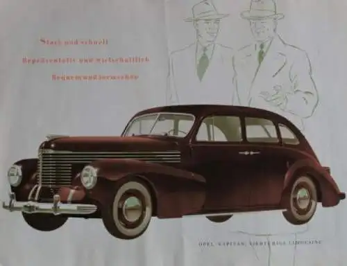 Opel Kapitän Modellprogramm 1939 Automobilprospekt (3686)