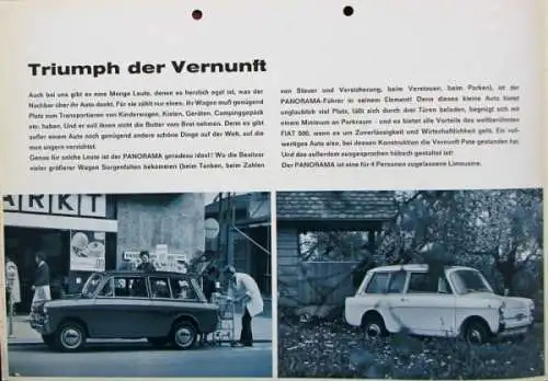 Autobianchi Panorama Modellprogramm 1967 Automobilprospekt (2733)