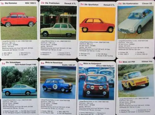 Berliner Spielkarten "Minicars von alle Seiten" 1972 Kartenspiel (5698)