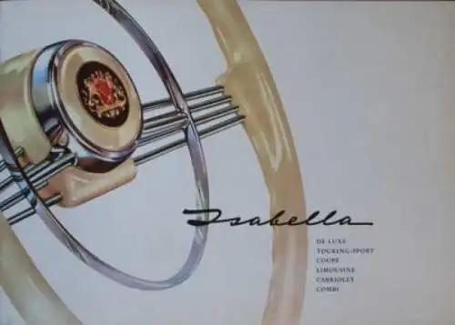Borgward Isabella DeLuxe Cabriolet Modellprogramm 1959 Automobilprospekt (5193)