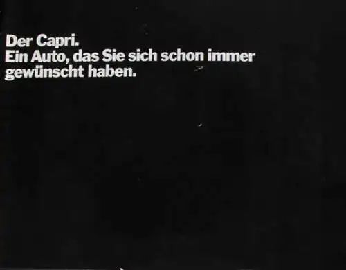 Ford Capri Modellprogramm 1970 Automobilprospekt (9286)