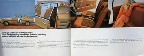Ford Capri Modellprogramm 1970 Automobilprospekt (9286)