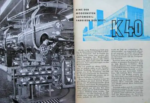Opel Rekord Modellprogramm 1956 "Rund um Opel" Automobilprospekt (4291)