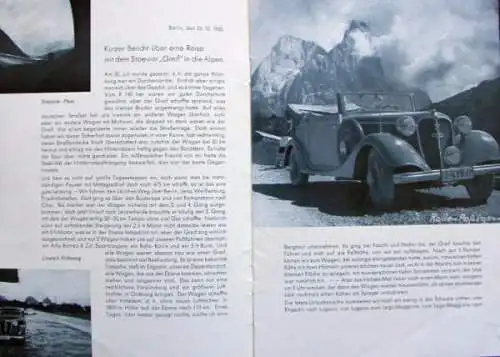 Stoewer Greif V8 Modellprogramm 1936 "Im Stoewer auf Reisen" Automobilprospekt (0335)