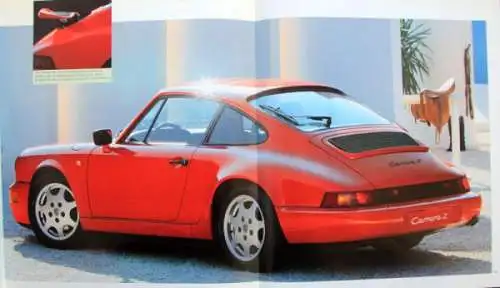 Porsche 911 Carrera 2 Turbo Modellprogramm 1990 Automobilprospekt (7130)