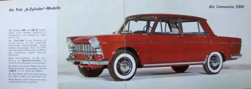 Fiat 1800 - 2300 Modellprogramm 1961 "Die 6 Zylinder" Automobilprospekt (3859)