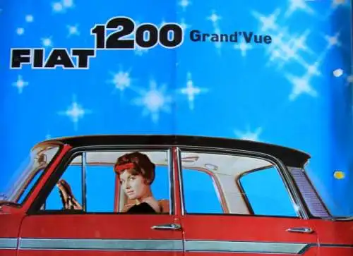 Fiat 1200 Grand Vue Modellprogramm 1959 Automobilprospekt (5942)