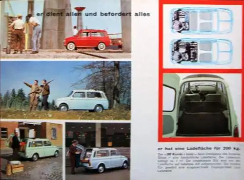 Fiat 500 Modellprogramm 1960 Automobilprospekt (7198)