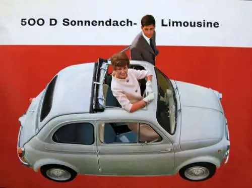 Fiat 500 Modellprogramm 1960 Automobilprospekt (7198)