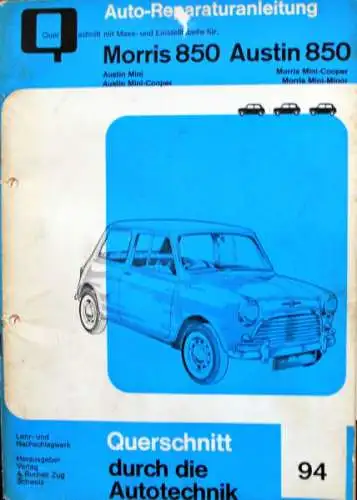 Bucheli "Austin Mini 850 Morris" Reparaturanleitung 1968 Band 94 (3567)
