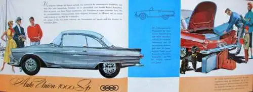 Auto-Union 1000 SP Modellprogramm 1960 Automobilprospekt (8356)