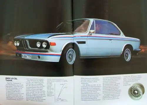 BMW 3.0 CSI Modellprogramm 1975 Automobilprospekt (9615)