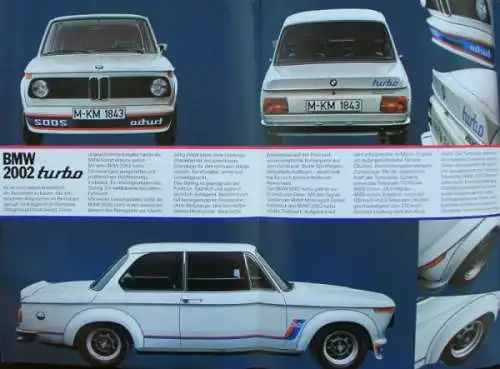 BMW 2002 Turbo Modellprogramm 1973 Automobilprospekt (0408)