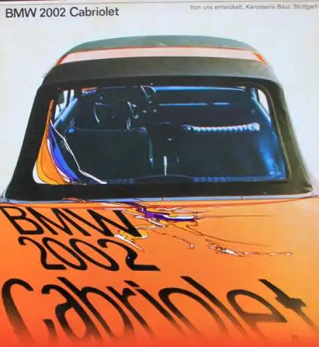 BMW 2002 Baur Cabriolet Modellprogramm 1972 Automobilprospekt (6336)