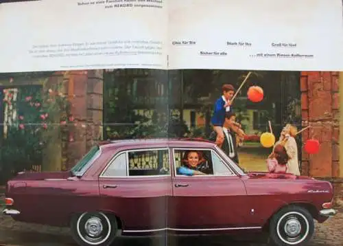 Opel Rekord Modellprogramm 1964 "Der Aufstieg in die höhere Klasse" Automobilprospekt (6705)