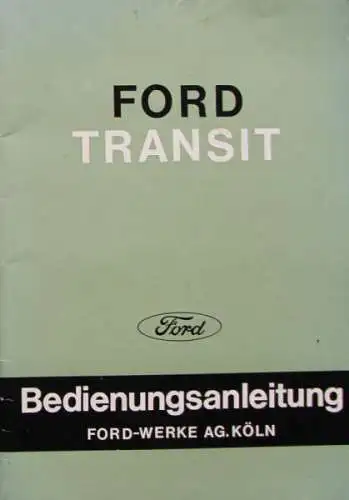 Ford Transit 1967 Betriebsanleitung (9836)