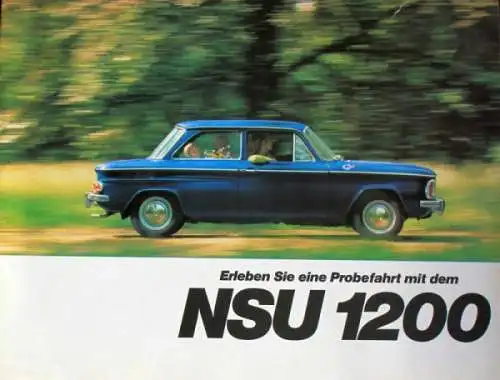 NSU 1200 Modellprogramm 1967 Automobilprospekt (8129)