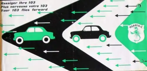 Abarth Fiat 103 Zubehör 1965 Automobilprospekt (4486)