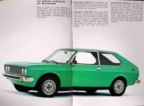 Fiat 128 3 P Berlinetta Modellprogramm 1977 Automobilprospekt (4649)
