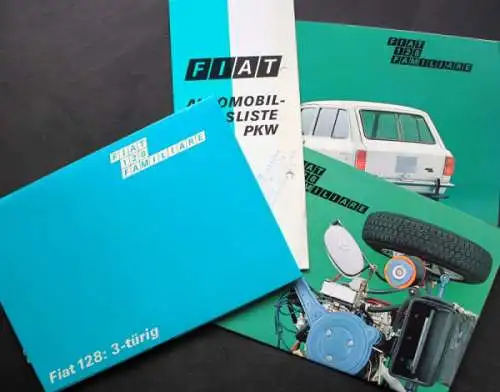Fiat 128 Familiare Modellprogramm 1972 Automobilprospekt-Mappe (3393)