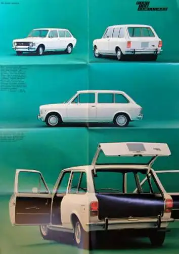 Fiat 128 Familiare Modellprogramm 1972 Automobilprospekt-Mappe (3393)