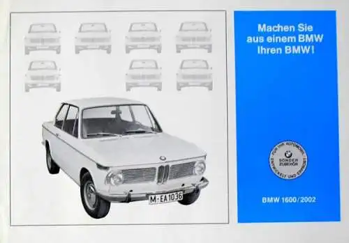 BMW 1600 - 2002 Sonderzubehör Modellprogramm 1968 Automobilprospekt (9035)