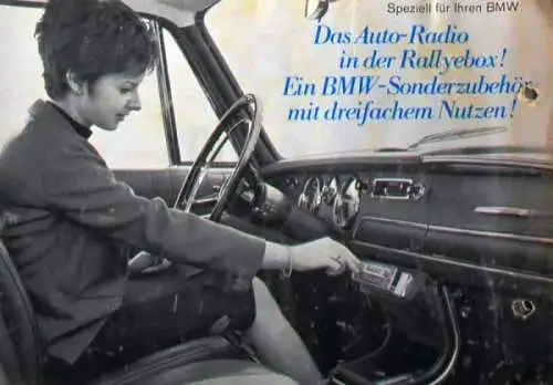 BMW Auto-Radio Rallye Modellprogramm 1965 Automobilprospekt (9955)