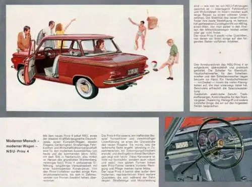 NSU Prinz 4 Modellprogramm 1962 Automobilprospekt (6629)
