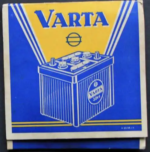 Varta Batterie 3 DE 6 Streichholzmappe 1950 (9282)