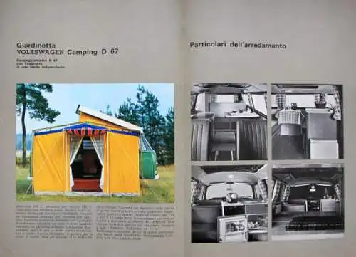 Volkswagen T2 Transporter Campingwagen Modellprogramm 1968 Automobilprospekt (2404)