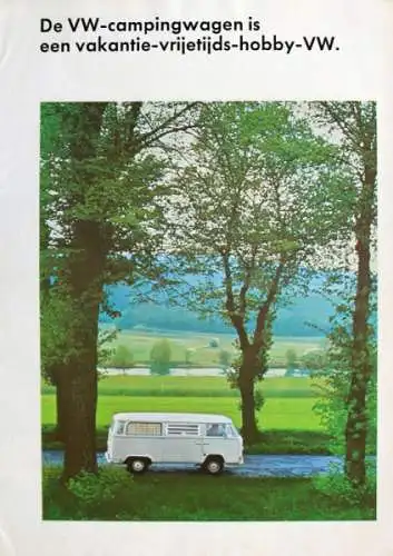 Volkswagen T2 Transporter Campingwagen Modellprogramm 1971 Automobilprospekt (6697)