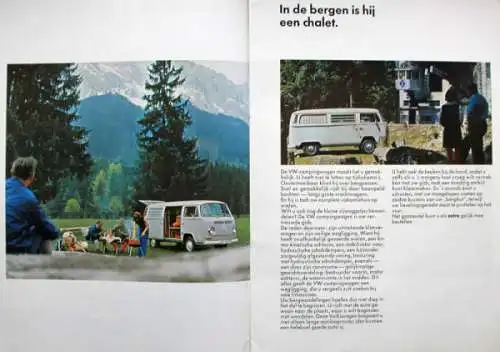 Volkswagen T2 Transporter Campingwagen Modellprogramm 1971 Automobilprospekt (6697)