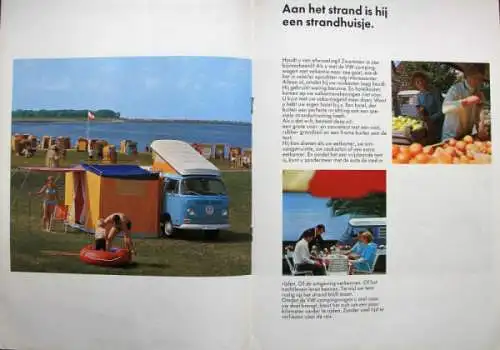 Volkswagen T2 Transporter Campingwagen Modellprogramm 1971 Automobilprospekt (6697)