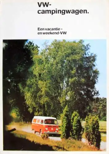 Volkswagen T2 Transporter Campingwagen Modellprogramm 1974 Automobilprospekt (3130)