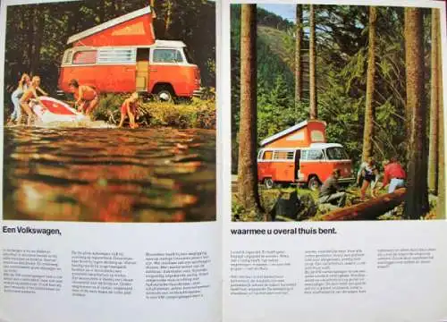 Volkswagen T2 Transporter Campingwagen Modellprogramm 1974 Automobilprospekt (3130)