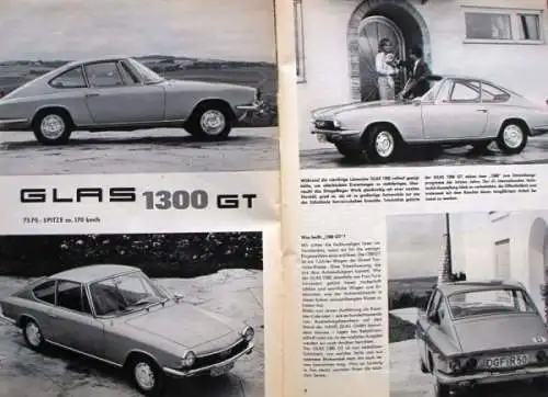 Glas Modellprogramm 1963 fünf Automobilprospekte (0553)