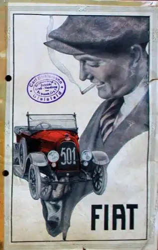 Fiat 501 Modellprogramm 1925 Automobilprospekt (4740)