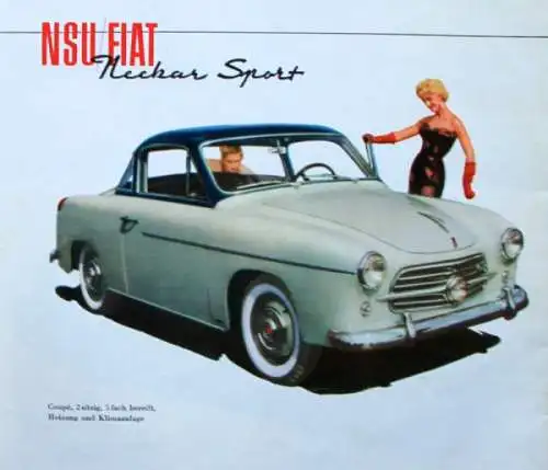 NSU Fiat Neckar Modellprogramm 1953 Automobilprospekt (6985)