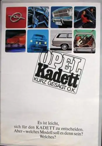 Opel Kadett Modellprogramm 1967 Automobilprospekt (6715)