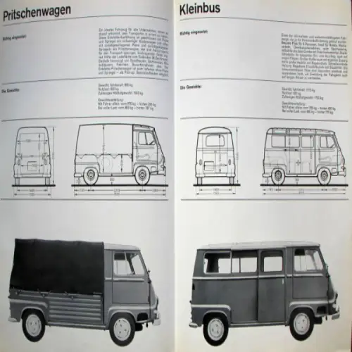 Renault Estafette Modellprogramm 1962 Automobilprospekt (7158)