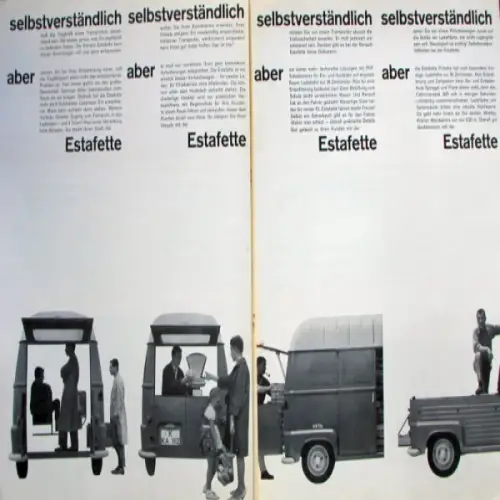 Renault Estafette Modellprogramm 1962 Automobilprospekt (7158)