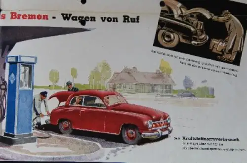Borgward Hansa 1500 Modellprogramm 1950 "Darf ich vorstellen..." Automobilprospekt (7142)